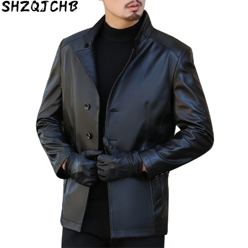 

JCHB 2021 Genuine Leather Jacket Men Spring Autumn Real Sheepskin Coat Mens Leather Jackets Plus Size Veste Moto Homme BANG18A18