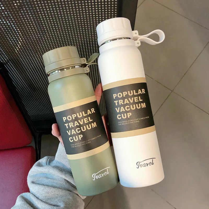 Insulation Cup Sports Men's Large Capacity Water Bottle Portable Student 304 Stainless Steel Thermos Bottle 650ml 850ml