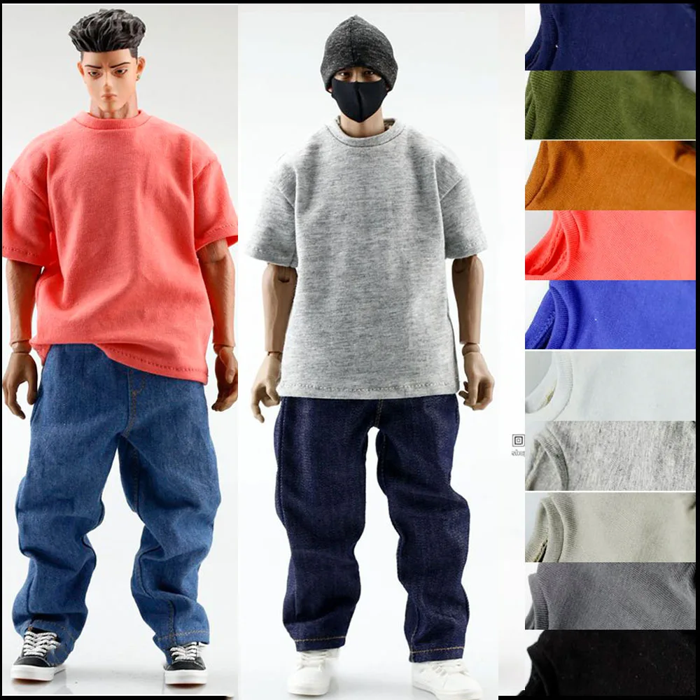 1/6 soldato maschile T-shirt oversize accessorio moda pantalone XXL Plus Size T-shirt allentata Hip Hop per 12 ''35 corpo muscolare forte
