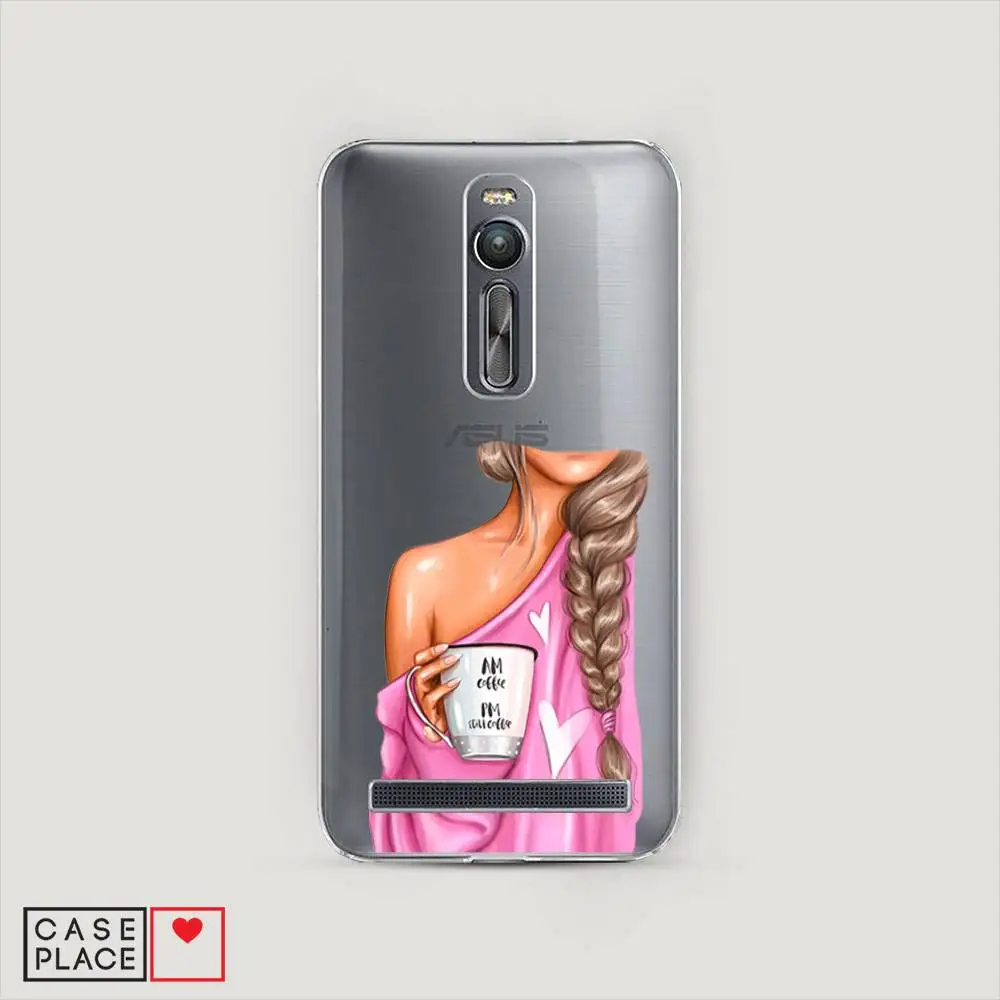 Чехол Силиконовый для Asus Zenfone 2 ZE550ML/ZE551ML Coffee every day защитная накладка бампер тонкая