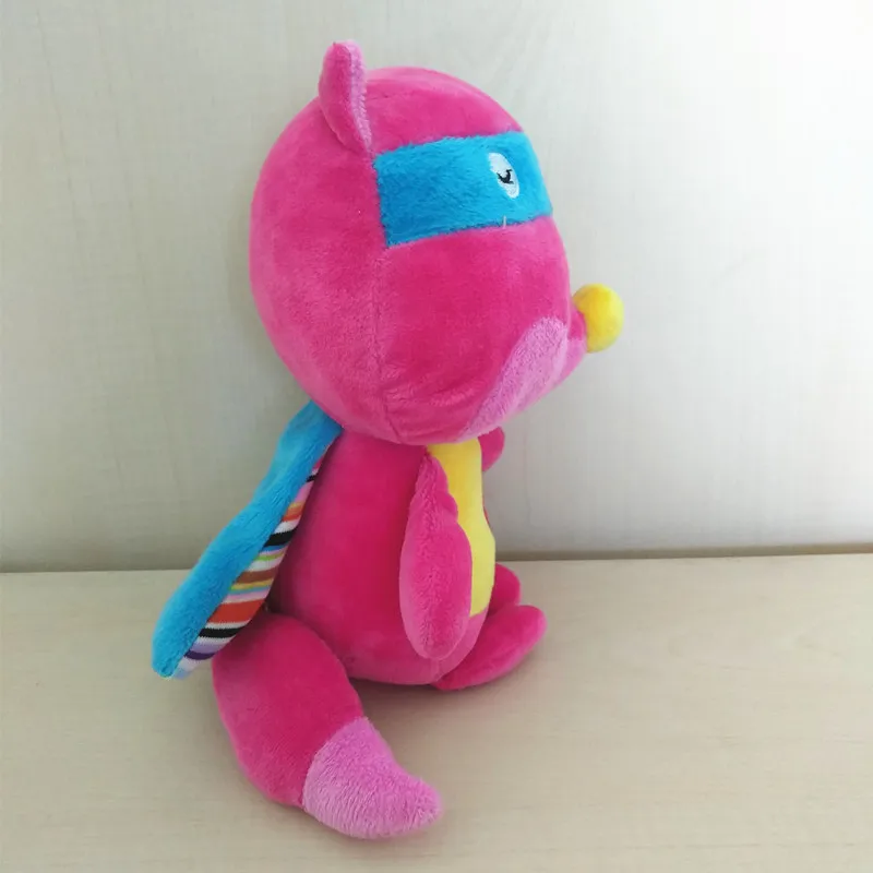 Мягкая набивная розовая лиса 22 см велбоа с синей накидкой 100% полиэстер милые