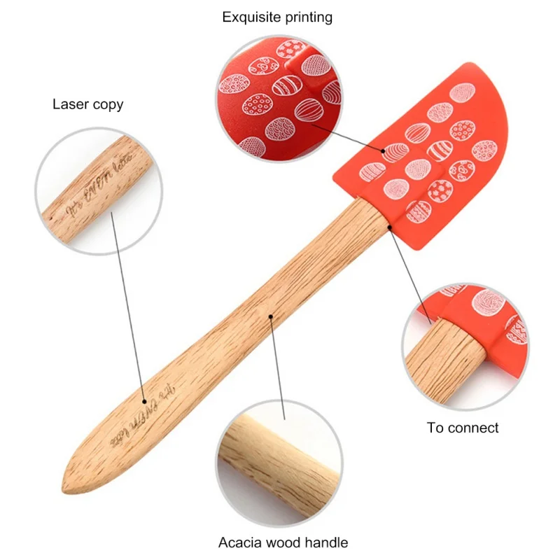 

1 Set Of Baking Silicone Spatula Mini Silicone Baking Spatula DIY Baking Knives Wooden Silicone Spatula Kitchen Tools 2021