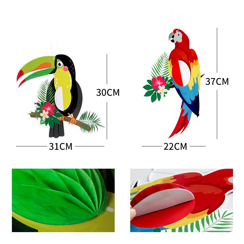 6 шт. Тропическая Птица сотовый попугай гавайский Летний Пляжный Бар банкет