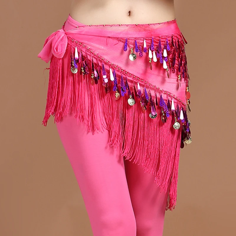 Женский костюм для танца живота треугольная юбка с блестками и кисточками одежда