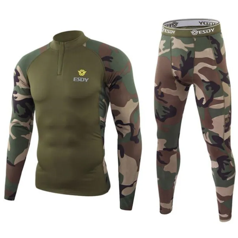 

ESDY Men's Suits Motorcycle Outdoor Sports Thermal Underwear Men's Cycling Jersey Fleece Thermal Underwear Sports Suit