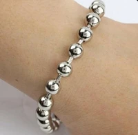 cool silvercolor ball beads bracelet 6mm8inch chain 316l stainless steel men bracelet bangle loss price for hot sale