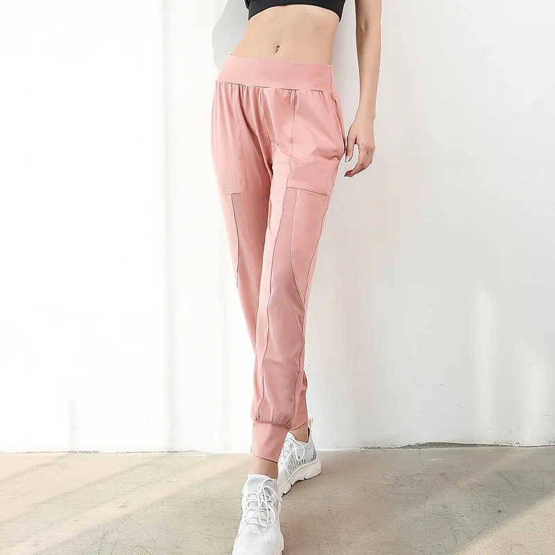 

Breathable mesh sports pants ladies slimming running fitness pants summer fast dry pants loose casual toe