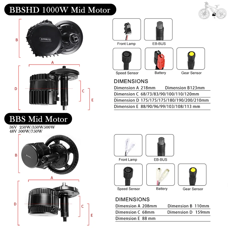 Мотор BAFANG 8Fun 36 В/48 В/52 в для электровелосипеда BBS01B BBS02B BBS03B BBSHD 250 Вт 350 500 750 1000 | Спорт