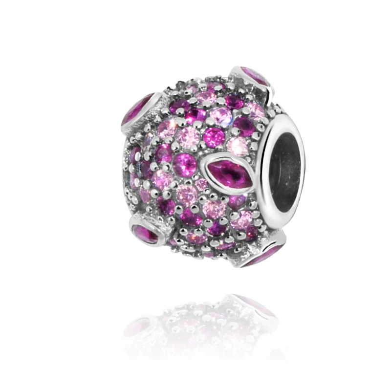 

2020 Valentine's New 100% 925 Sterling Silver Beads Kiss Pav Charm fit Original Pandora Bracelets Women DIY Jewelry