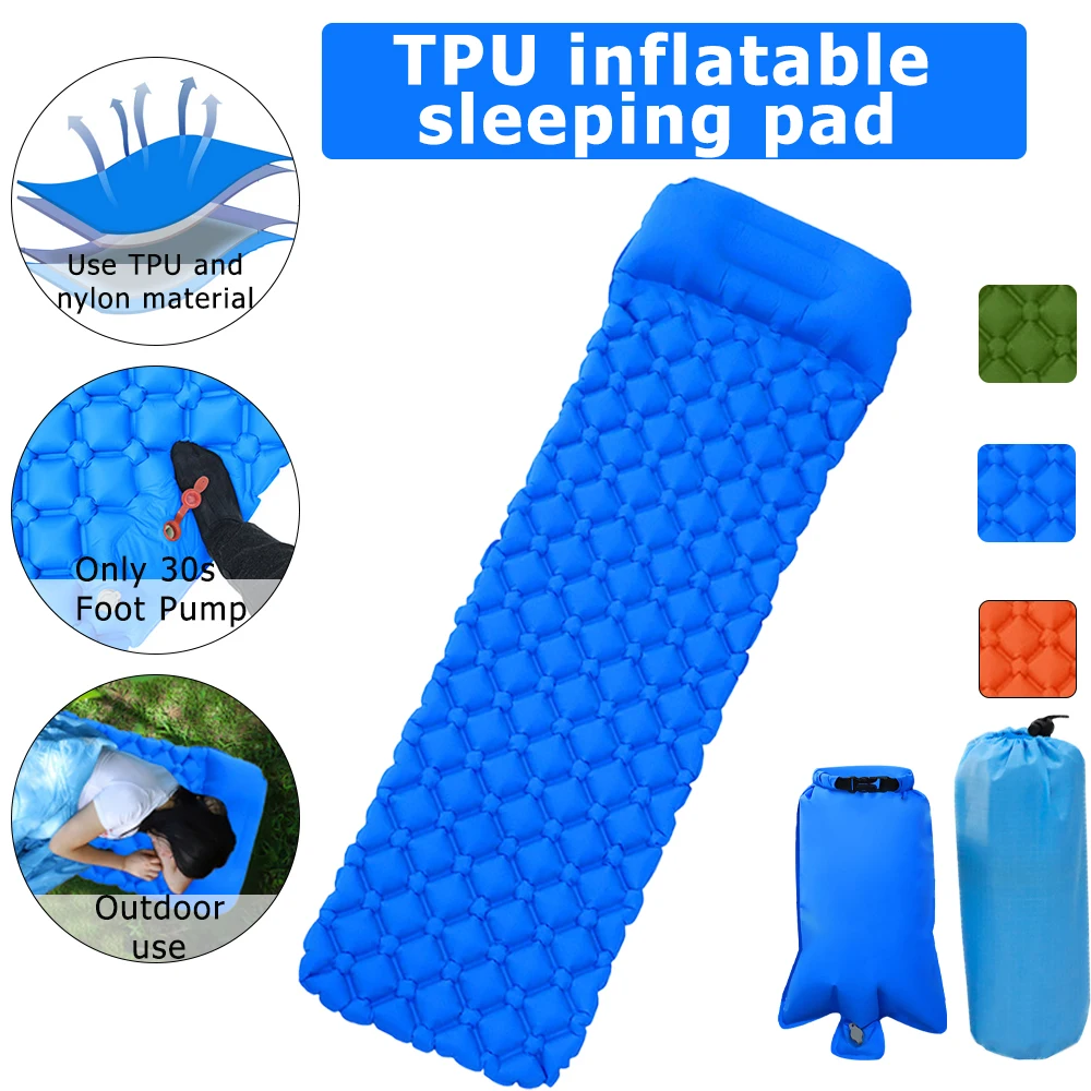 Кемпинг коврик для сна Открытый 3 цвета надувная Сверхлегкая мебель кровать