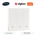 Кнопочный переключатель Yagusmart Tuya Zigbee 3,0, переключатель с приложением Smart Life, нейтральный, опционально, реле управления Alexa Google Home, настенный прерыватель