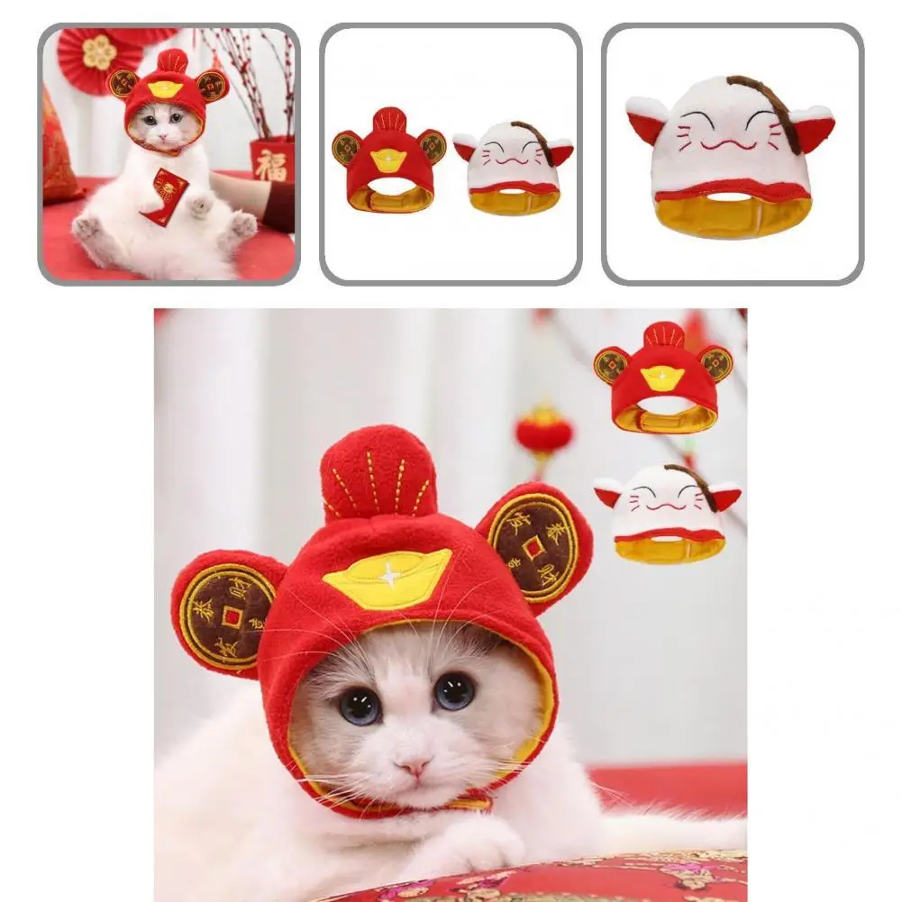 

Stylish Dog Headwear Wear-resistant Cute Pet New Year Costume Headgear Puppy Cap Pet Headgear