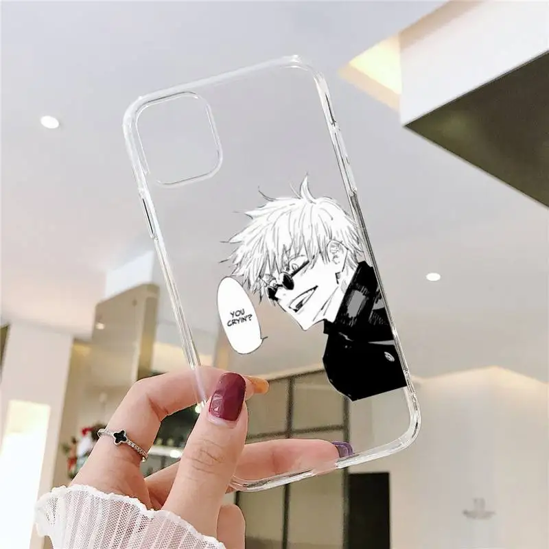 

Cute Japan Anime Jujutsu Kaisen Gojo Phone Case Transparent soft For iphone 5 5s 5c se 6 6s 7 8 11 12 plus mini x xs xr pro max