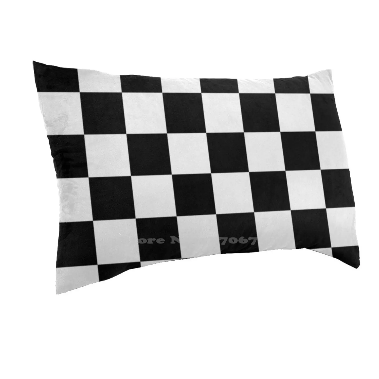 Checkered Flag Chequered Motor Sport Checkerboard Pattern Win Winner Racing Cars Race Black Bedding Pillow Cases Cover |