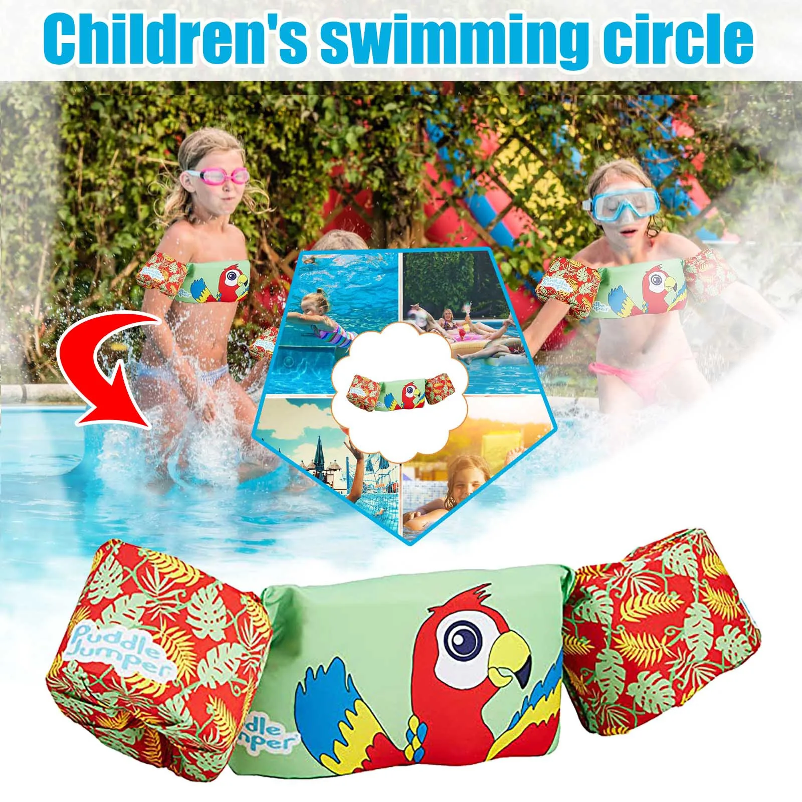 

Baby Float Cartoon Arm Sleeve Life Jacket Swimsuit Foam Safety Swimming Training Floating Pool Float Swimming Ring puddle jumper