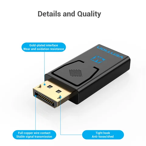Адаптер Vention DisplayPort-HDMI 4K