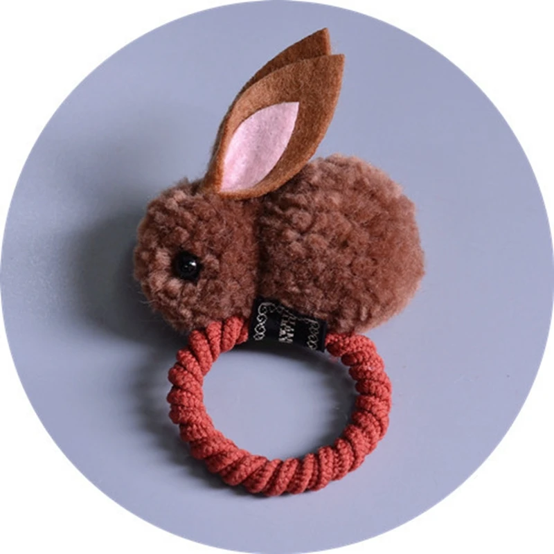 Brown hair rope Детские резинки для волос кролик заколки Для женщин девочек резинка для волос заколки для волос для детей эластичные хвост держатель женские аксессуары для волос заколки для волос - Цвет: Brown hair rope