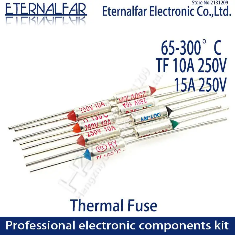 TF Термальность предохранитель RY 10A 15A 250V Температура 65C 85C 100C 105C 100C 120C 130C 152C 165C 172C 185C 192C 200C 216C 240C 280C 300C