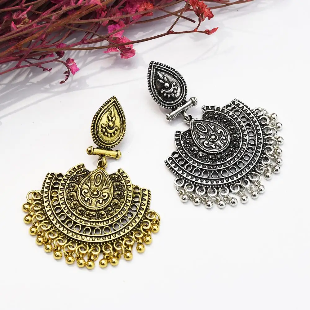 Афганские индийские серьги Jhumka для женщин большие веерные серьги-капли в стиле