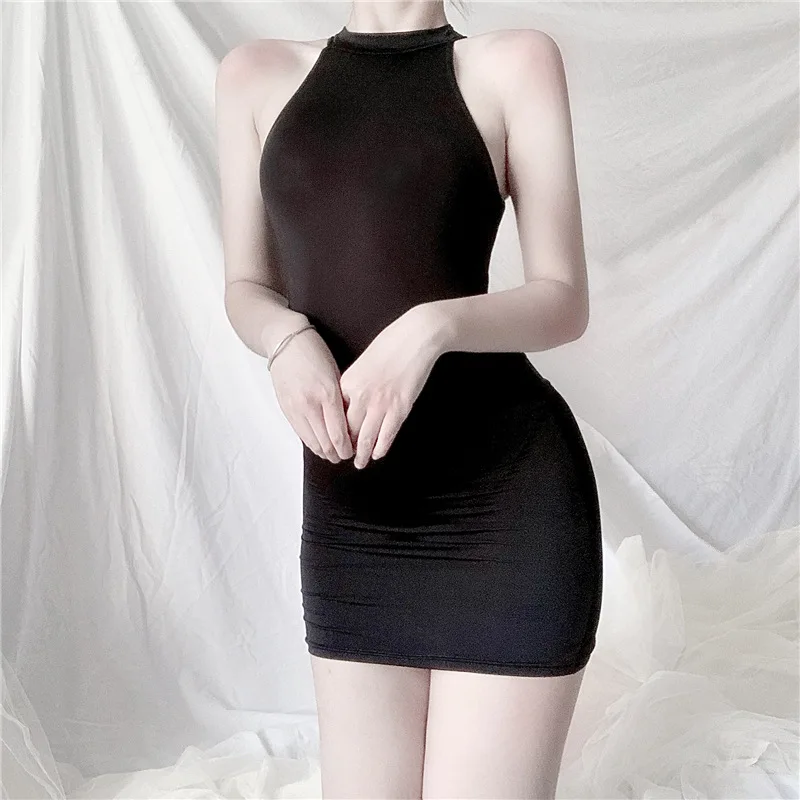 

Sexy Lingerie Women 's Sexy See-through Off-free Open Jumpsuit Uniform Temptation Secretary Suit Short Skirt Women Average Size