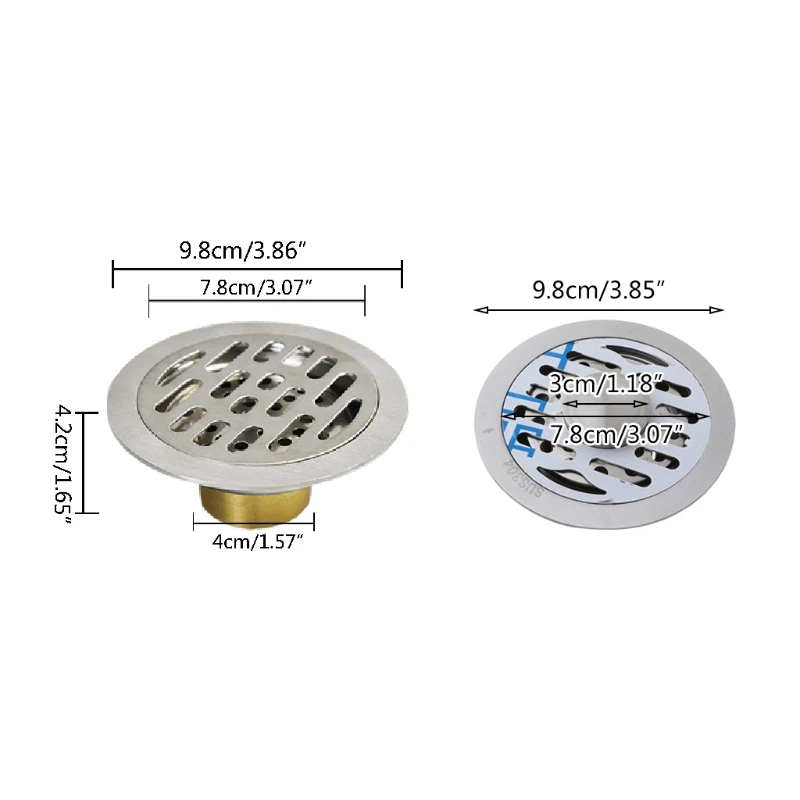 

Stainless Steel Insert Round Floor Waste Bathroom Shower Room Floor Drain Fast Drainage Odor-resistant Invisible Floor Drain