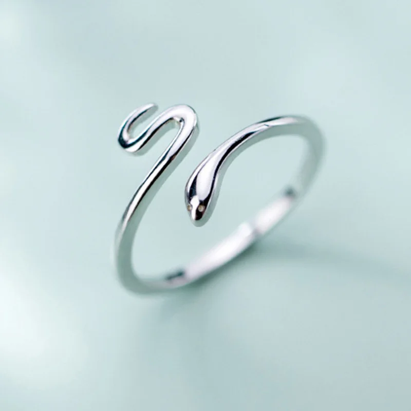 

Women's adjustable open snake ring, simple ring, fine jewelry, children's gift.