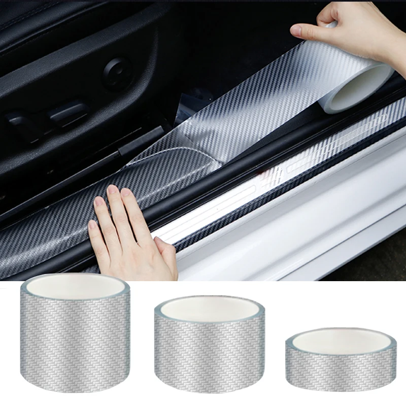 

3D Car Sticker Carbon Fiber Auto Door Edge Protector Film for Door Sill Trunk Car Body Vinyl Stickers Anti Scratch Accessories