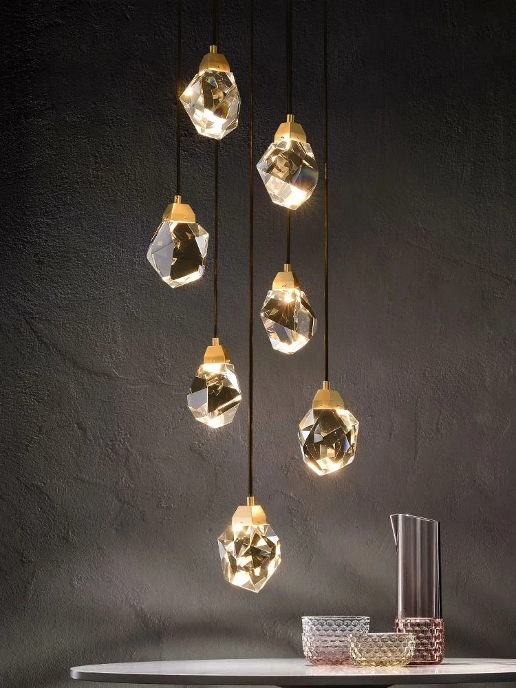 Luxurious diamond crystal droplight big stairs sitting room golden home decoration chandelier lighting led lights | Лампы и освещение
