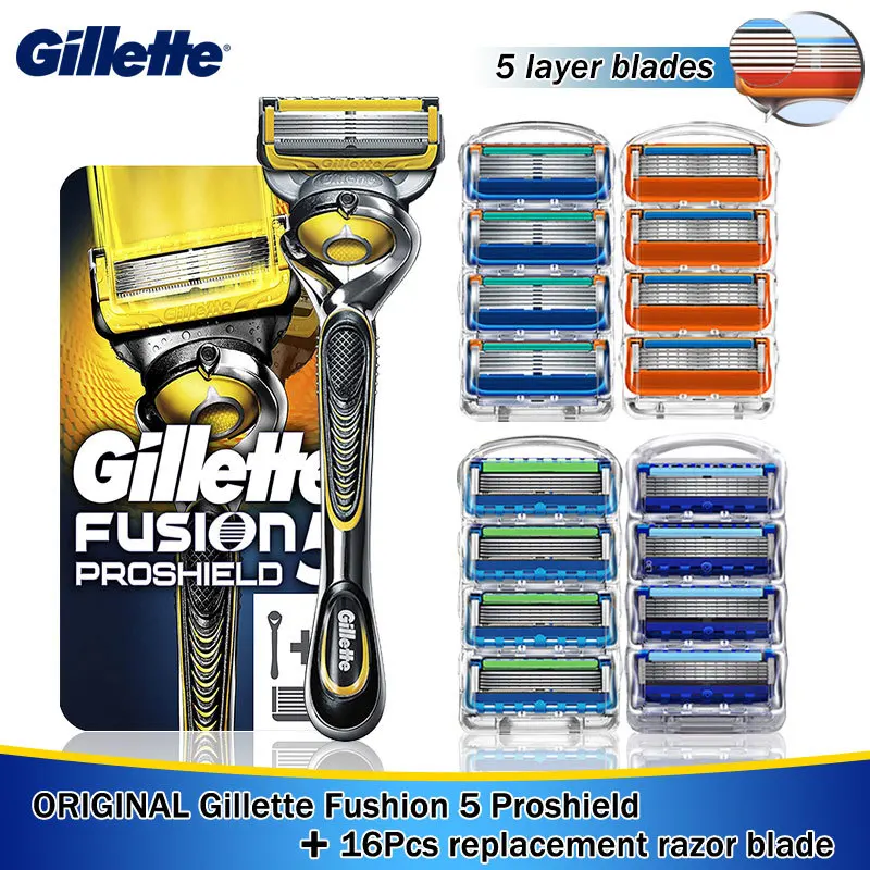 Gillette fusion original Proshield безопасная бритва мужская высококачественная ручка и сменное