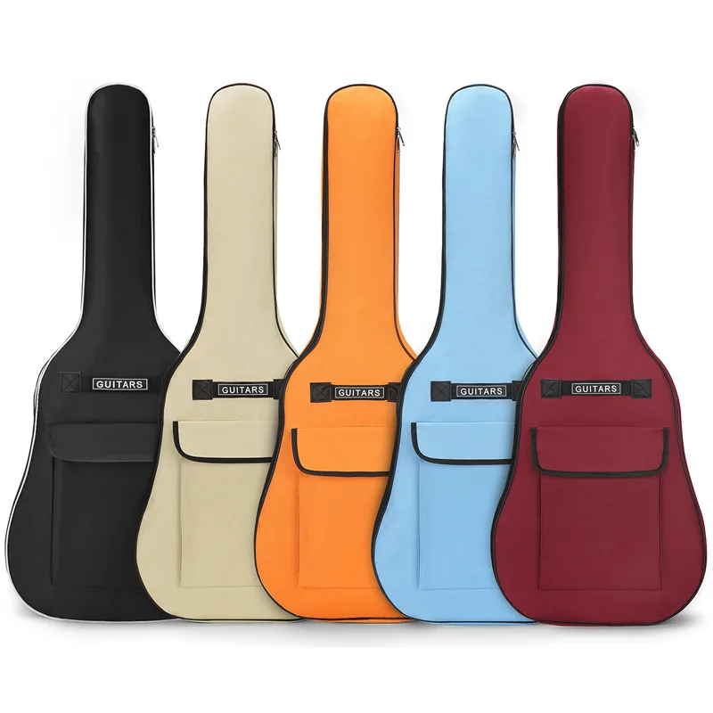 Weysfor New 40/41 Inch Double Shoulder Straps Guitar Oxford Fabric Acoustic Guitar Bag 5mm Waterproof Backpack Guitar Carry Case