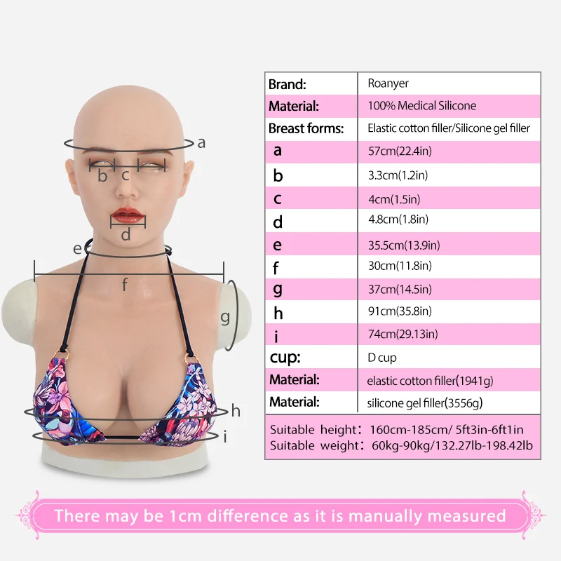 

Crossdressing Silicone Mask with Breast Female Realistic Skin for Party Crossdresser Shemale Masquerade Fetish Transgender