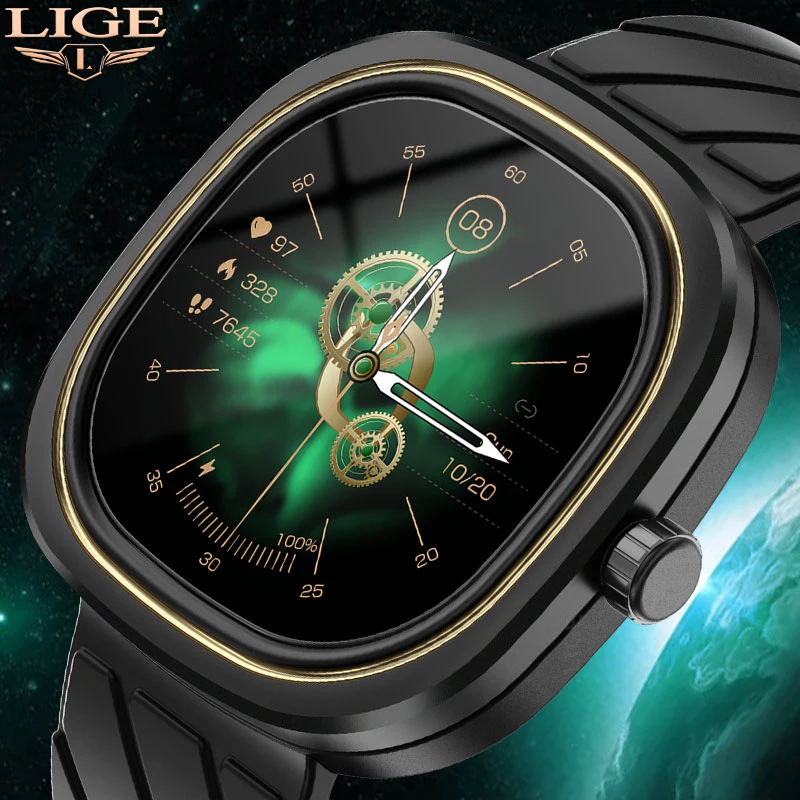 

LIGE Fashion Smart Watch Men Full Touch 3ATM Waterproof Bracelet Punk Clock Outdoor Sports Fitness Smartwatch For Xiaomi Huawei