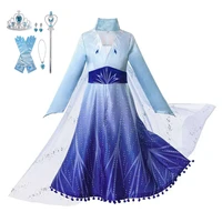 anna elsa2 dress for girls christmas cosplay costume kids birthday party dresses girls princess dress childr
