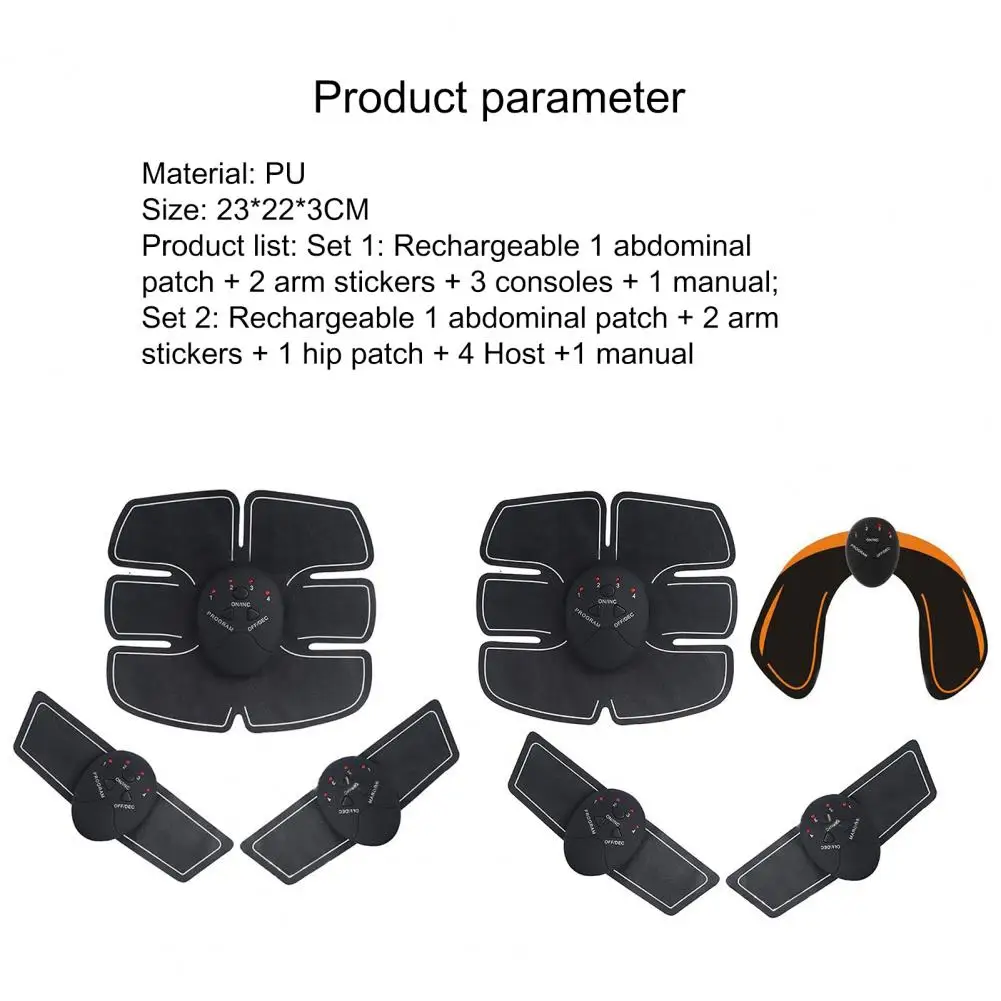 

Abs Stimulating Belt Intelligent Rechargeable Faux Leather Ergonomic Abdominal Toner for Muscles