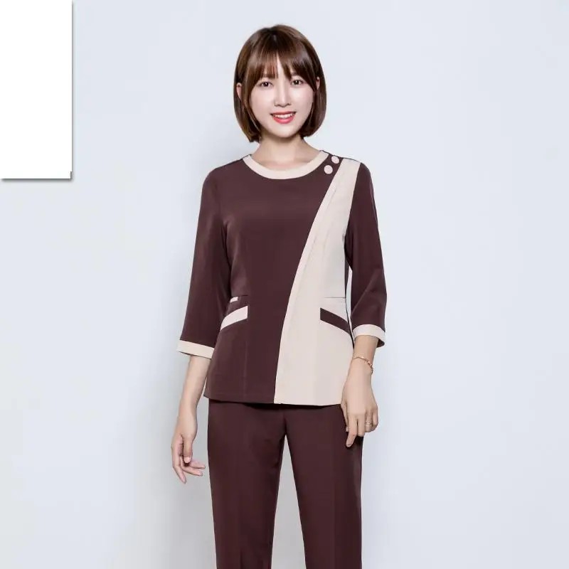 Летняя рабочая одежда для косметолога Женский комплект с коротким рукавом