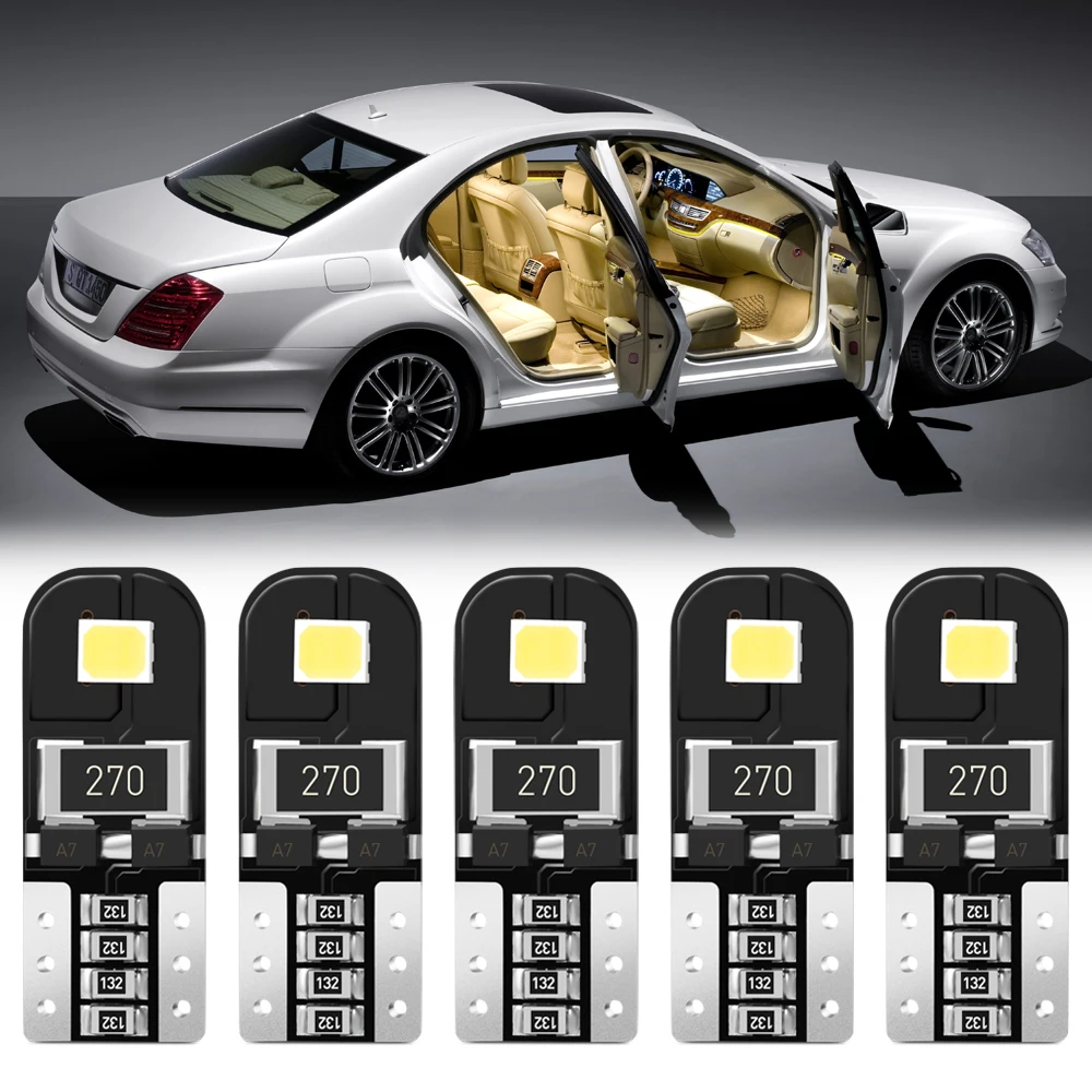 10 шт. W5W T10 светодиодный Canbus лампочка 194 для Peugeot 206 406 508 307 3008 аксессуары салона