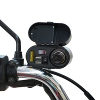 motorcycle handlebar cigarette lighter dual usb charger waterproof electronic clock