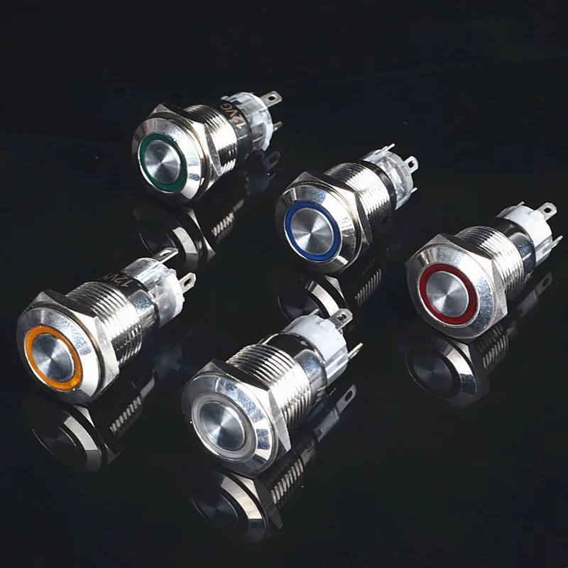 Новый светодиодный кнопочный переключатель 16 мм отверстие для мыши
