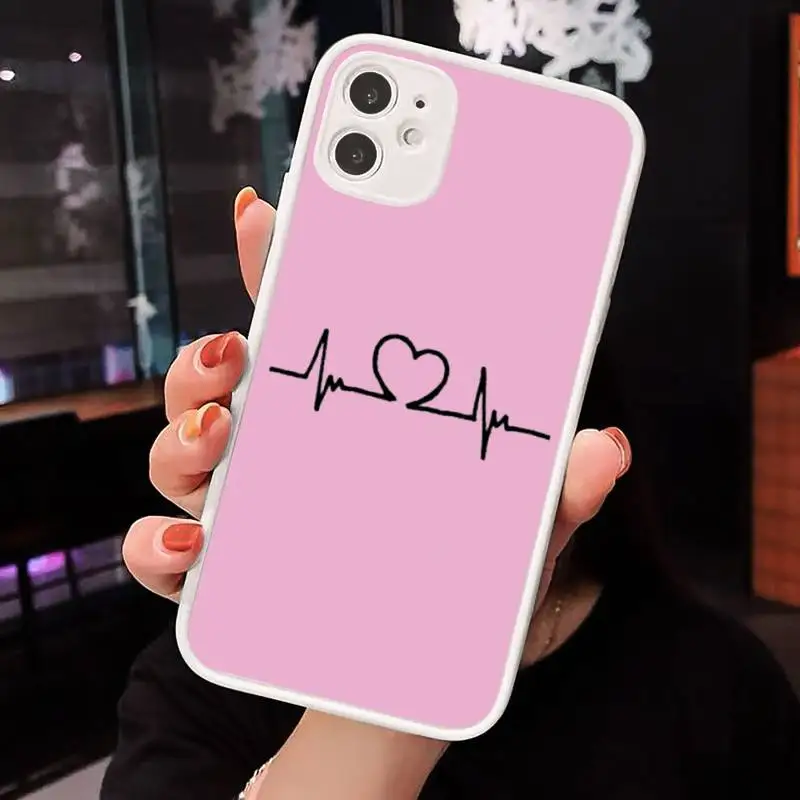 

Nurse Stethoscope Heart Nursing Heartbeat Phone Case Matte Transparent for iPhone 7 8 11 12 s mini pro X XS XR MAX Plus cover