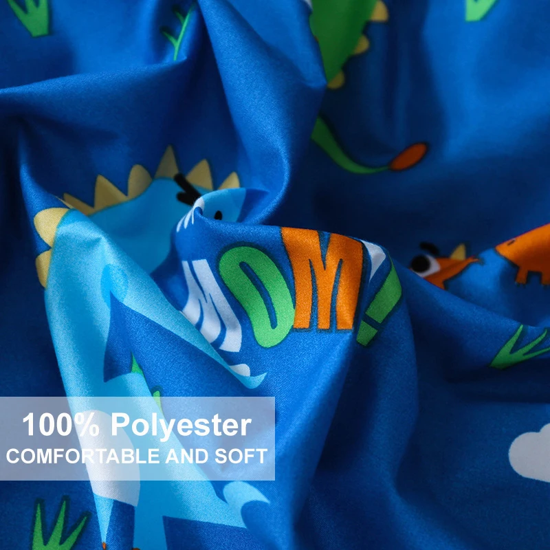 Twin Queen King Dinosaur For Boys Girls Kids Bedding Set Printed Microfiber Soft Blue Quilt Duvet Cover Bed Pillowcase |