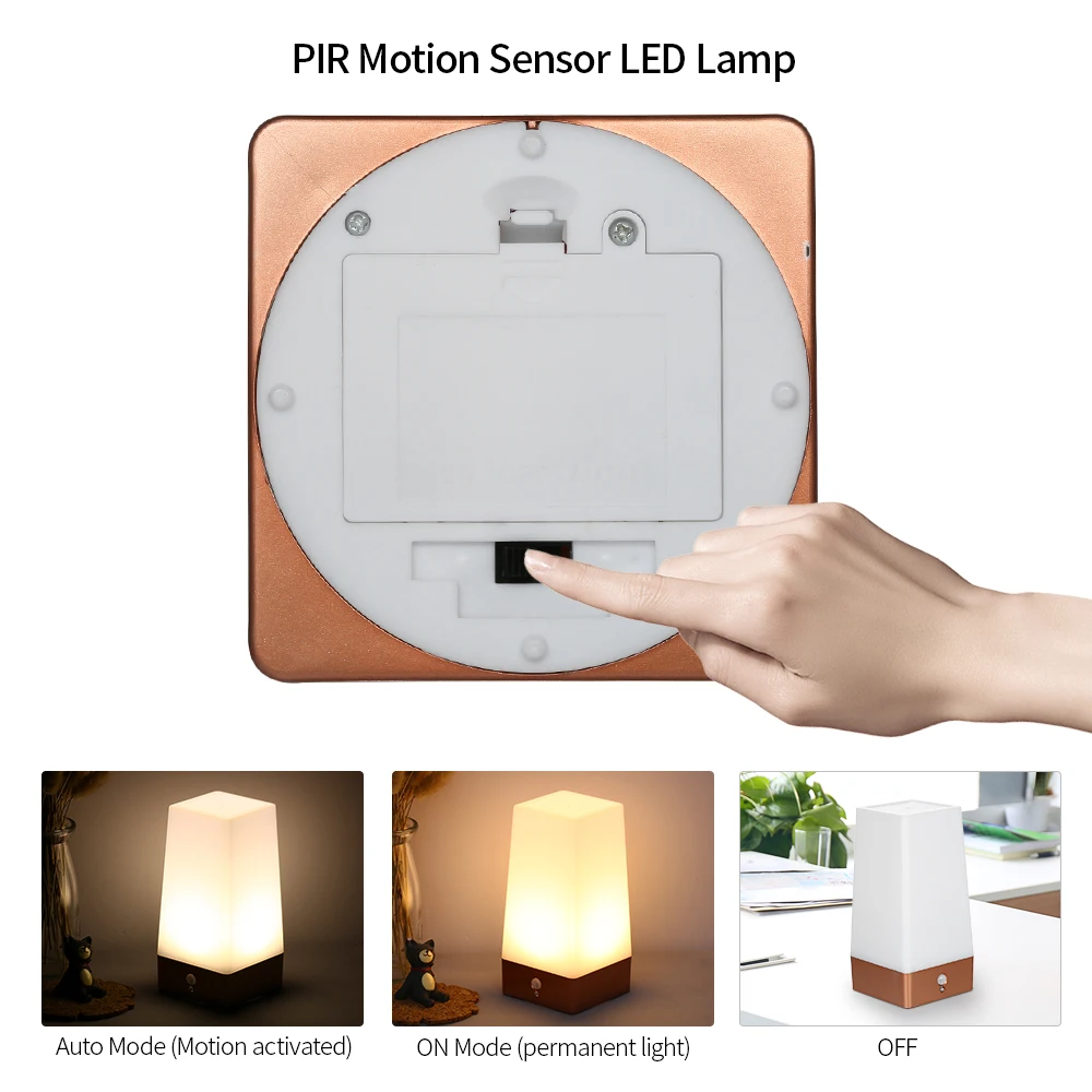 Настольный PIR датчик движения светодиодный ночник портативный без батареи для