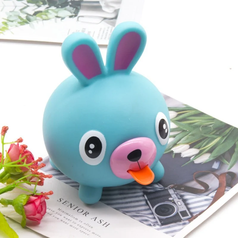 

Creativity Child Cute Rabbit Piggy Little Animal Tongue Out Vocalization Doll Reduced Pressure Vent Funny Tricky Toys Kids Gifts