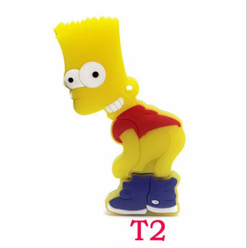 Wholesale the Simpsons USB Flash Drive16g 32g Fashion custom flash drive silica gel cartoon mini gift usb thumb yellow | Компьютеры и