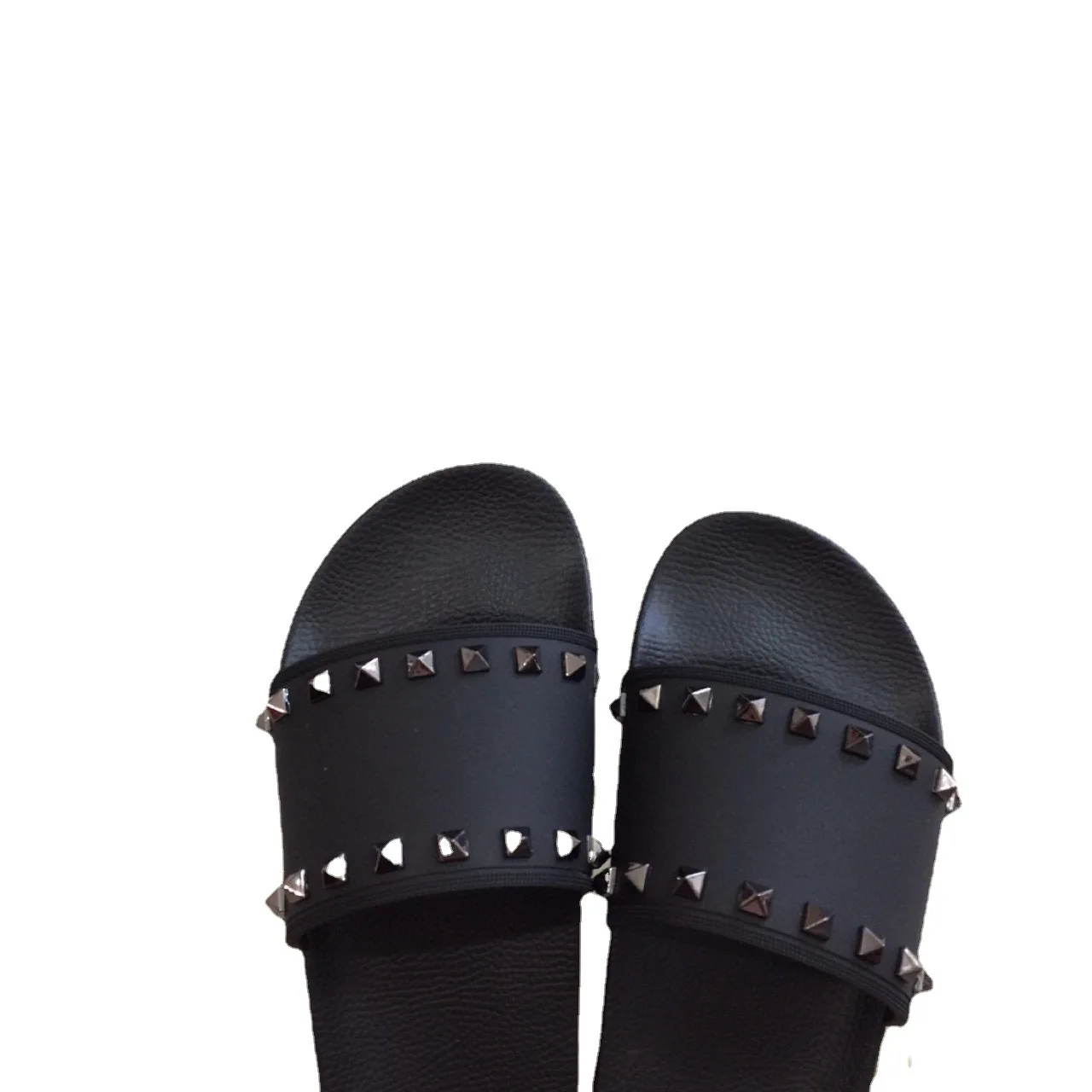 

2021 Rivet Slippers Classics V Brand Women Flat Sandal Rivets Slipper Flip Flop Lovers Beach Sandals Size 35-45 Shoes for Men