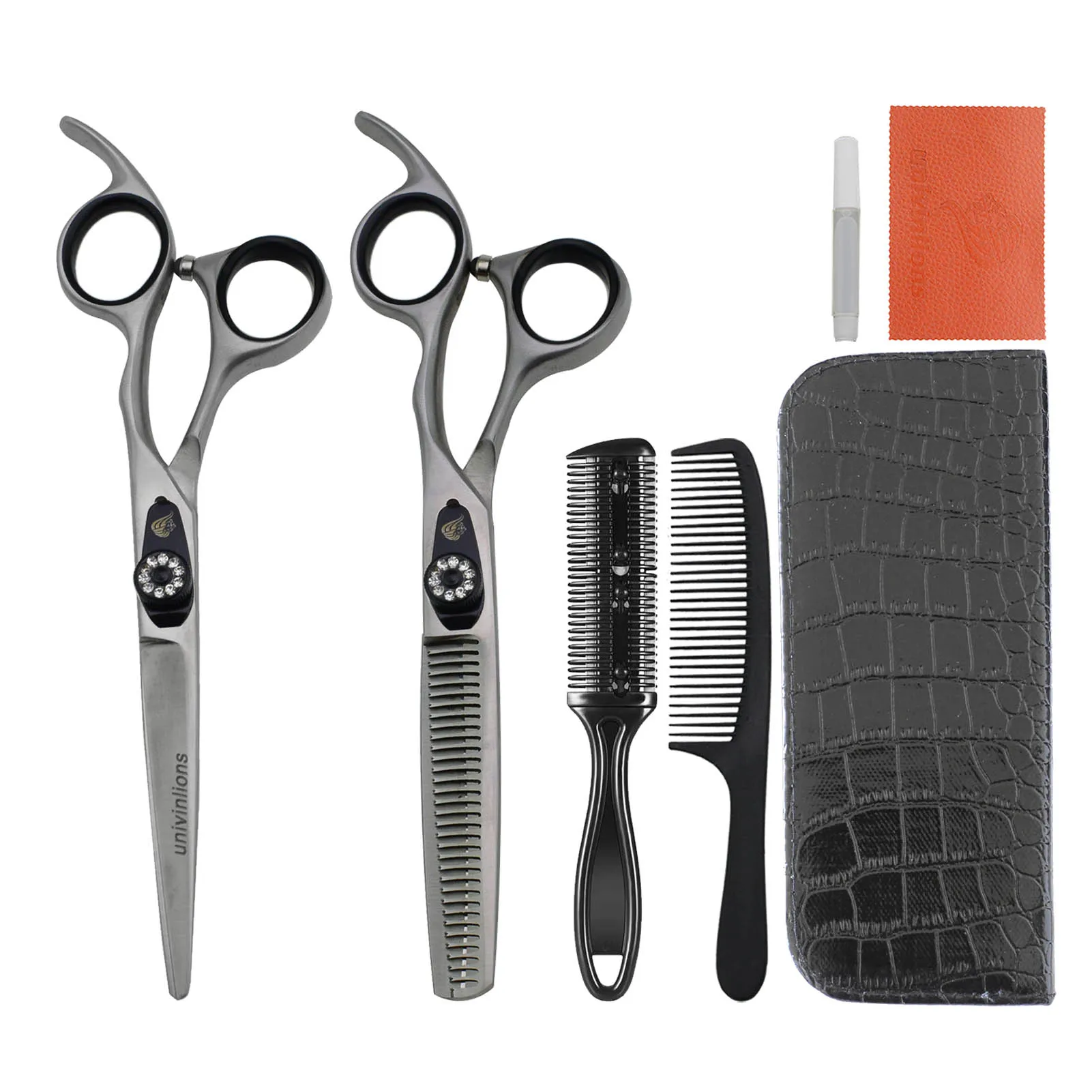 

Univinlions 6" Scissors Kit Barber Shears Salon Accessories Hair Cutting Thinning Tools Professional Hairdressing Scissors Set