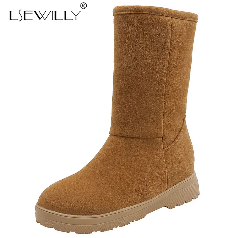 Модные женские зимние сапоги Lsewilly высококачественные замшевые кожаные до