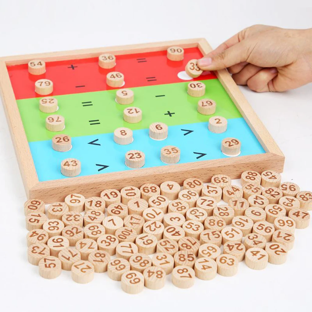 

Wooden Math Learning Toy 1-100 Hundred Counting Board Educational Preschool