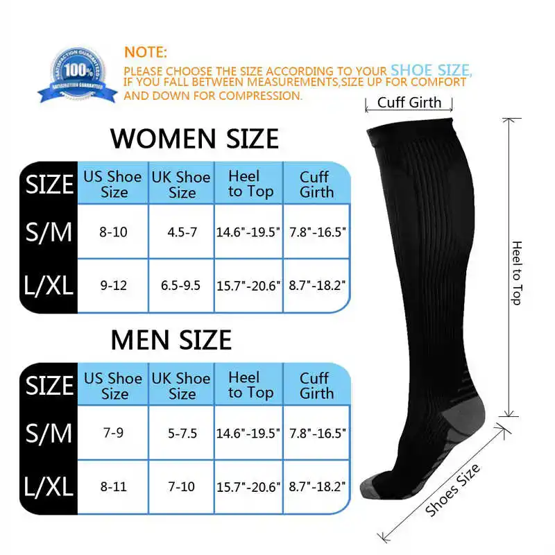 

Compression Socks Athletic Men Women Best Graduated Breathable Nursing Socks Fit Running Outdoor Hiking Flight for Am