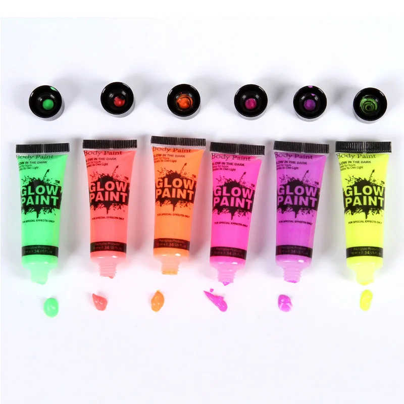 Светящаяся краска для лица вечерние ринки в темноте макияж фестиваль клуб