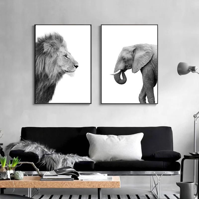 Скандинавские Африканские животные и картины с природным ландшафтом